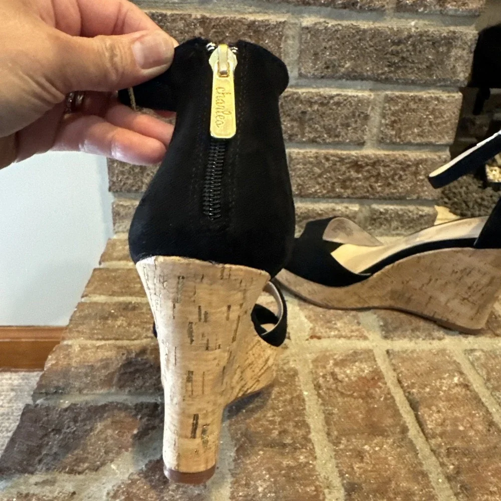 Charles by‎ Charles David Lois Women's Sandal Cork Platform Sz8.5 Black #145
